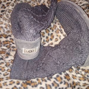 UGG Gray Sweater Boots Size 8
